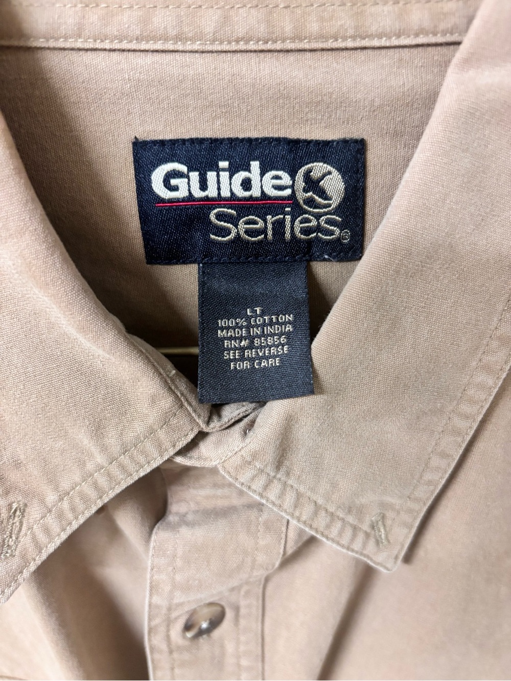 Guide Series Tan Men’s button-down shirt